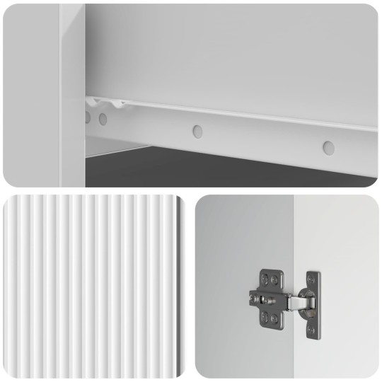 Шкаф LINEA с 2 врати и горно чекмедже, бял гланц, 66 x 34,5 x 90 см