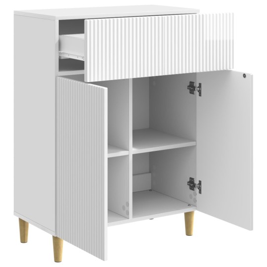 Шкаф LINEA с 2 врати и горно чекмедже, бял гланц, 66 x 34,5 x 90 см