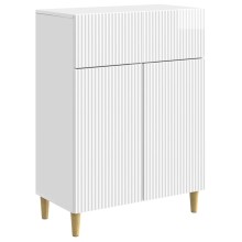 Шкаф LINEA с 2 врати и горно чекмедже, бял гланц, 66 x 34,5 x 90 см