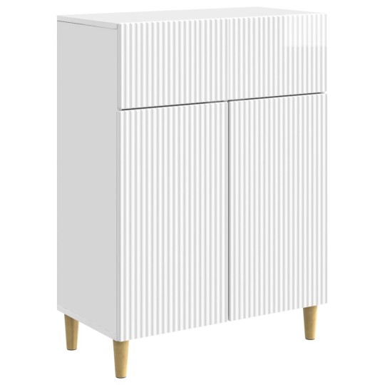 Шкаф LINEA с 2 врати и горно чекмедже, бял гланц, 66 x 34,5 x 90 см