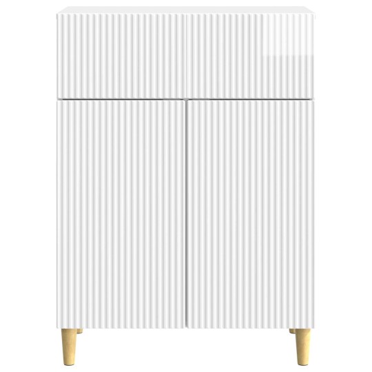 Шкаф LINEA с 2 врати и горно чекмедже, бял гланц, 66 x 34,5 x 90 см