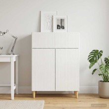 Шкаф LINEA с 2 врати и горно чекмедже, бял гланц, 66 x 34,5 x 90 см