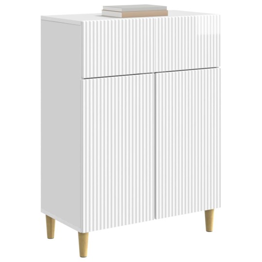 Шкаф LINEA с 2 врати и горно чекмедже, бял гланц, 66 x 34,5 x 90 см