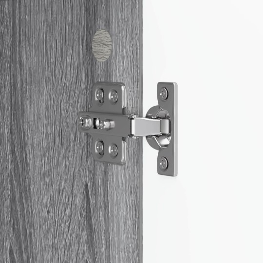 Шкаф LINEA с 3 врати и фрезовани фронтове, сив дъб сонома, 89 x 34,5 x 80 см