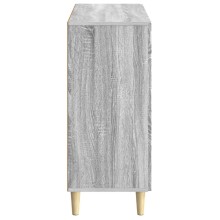 Шкаф LINEA с 3 врати и фрезовани фронтове, сив дъб сонома, 89 x 34,5 x 80 см