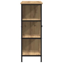 Шкаф с врата и открити отделения, дъб артизан, 70 x 30 x 80 см