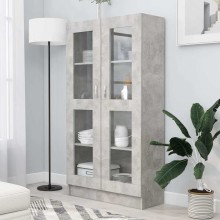 Шкаф витрина AVORA, бетонно сив, 82,5 x 30,5 x 150 см