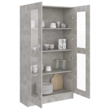Шкаф витрина AVORA, бетонно сив, 82,5 x 30,5 x 150 см