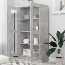 Шкаф витрина AVORA, бетонно сив, 82,5 x 30,5 x 150 см