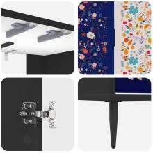 Шкаф за баня MAINZ с двуцветен флорален принт върху фронтовете, черен дъб, 60 x 40 x 61 см