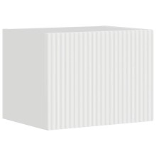 Стенен ТВ шкаф LINEA с вертикално фрезован фронт, бял гланц, 39 x 31 x 29,5 см