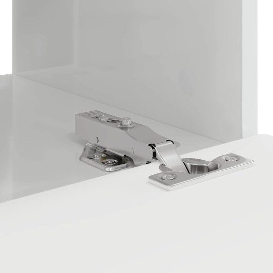 Стенен ТВ шкаф LINEA с вертикално фрезован фронт, бял гланц, 39 x 31 x 29,5 см