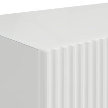 Стенен ТВ шкаф LINEA с вертикално фрезован фронт, бял гланц, 39 x 31 x 29,5 см