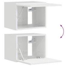 Стенен ТВ шкаф LINEA с вертикално фрезован фронт, бял гланц, 39 x 31 x 29,5 см