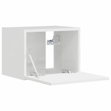Стенен ТВ шкаф LINEA с вертикално фрезован фронт, бял гланц, 39 x 31 x 29,5 см