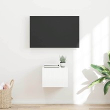 Стенен ТВ шкаф LINEA с вертикално фрезован фронт, бял гланц, 39 x 31 x 29,5 см