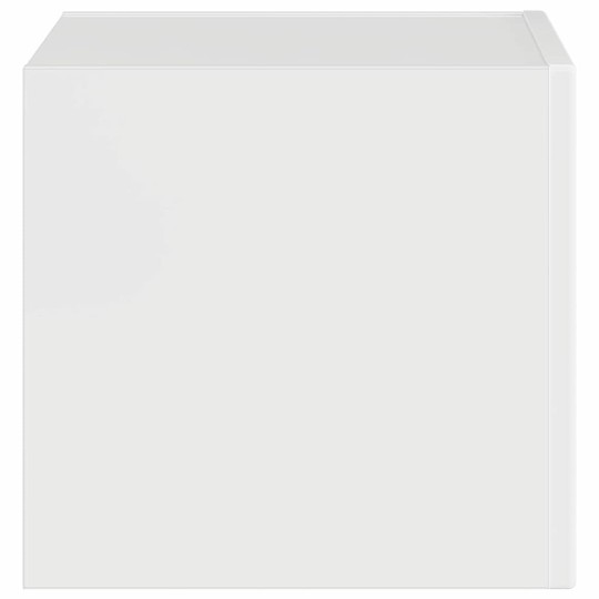 Стенен ТВ шкаф LINEA с вертикално фрезован фронт, бял гланц, 39 x 31 x 29,5 см