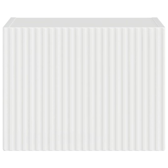 Стенен ТВ шкаф LINEA с вертикално фрезован фронт, бял гланц, 39 x 31 x 29,5 см