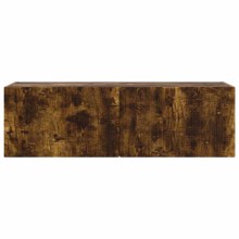 Стенен ТВ шкаф LINEA с вертикално фрезован фронт, опушен дъб, 98 x 31 x 29,5 см