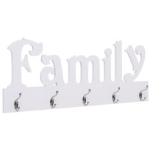 Стенна закачалка FAMILY, бяла, 74 x 29,5 см