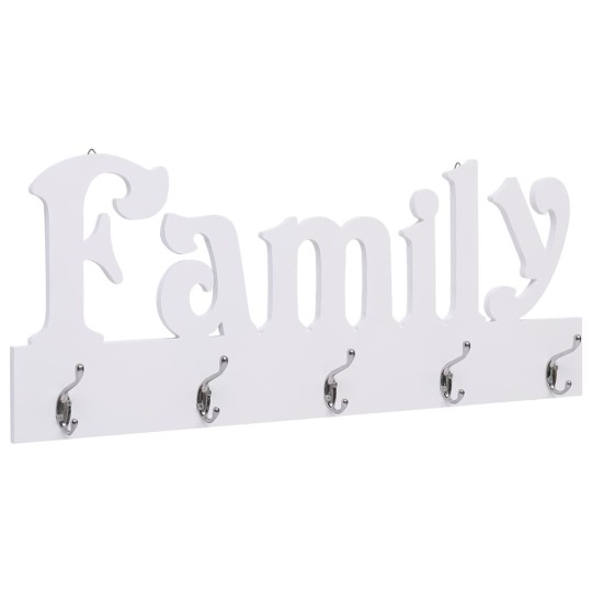 Стенна закачалка FAMILY, бяла, 74 x 29,5 см