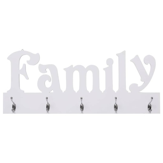 Стенна закачалка FAMILY, бяла, 74 x 29,5 см