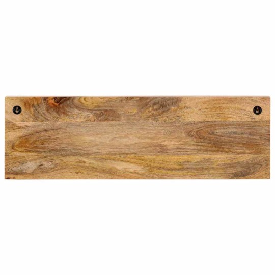 Стенна закачалка с 5 извити куки, масивна мангова дървесина, 80 x 25 x 9 см