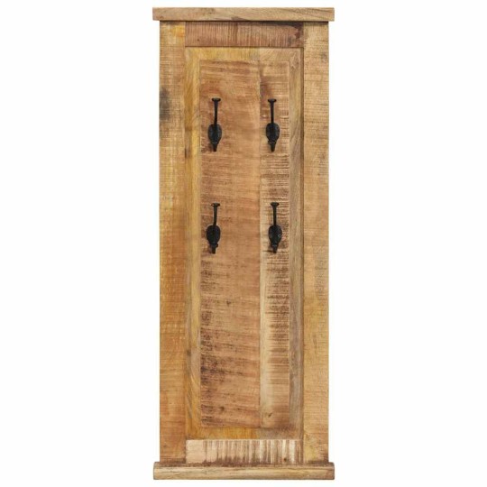 Стенни закачалки, масивна мангова дървесина, комплект от 2 бр., 38 x 100 см