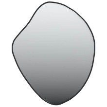 Стенно асиметрично огледало с фина черна рамка 60 x 50 см