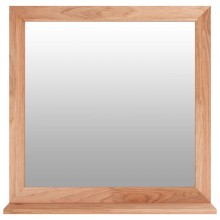 Стенно квадратно огледало с рафт от масивно орехово дърво 55 x 55 см
