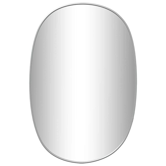 Стенно овално огледало с фина сребриста рамка 60 x 40 см