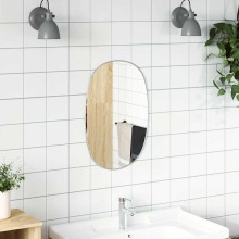 Стенно овално огледало с фина сребриста рамка 60 x 40 см