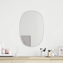 Стенно овално огледало с фина сребриста рамка 60 x 40 см