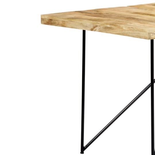 Трапезна маса в стил Industrial Modern, естествено масивно мангово дърво и черна стомана, 180 x 90 см
