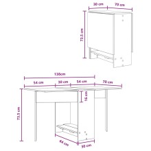 Трапезна маса в стил Modern Minimalist, сгъваема, ЛПДЧ бял мат, 138 x 70 см