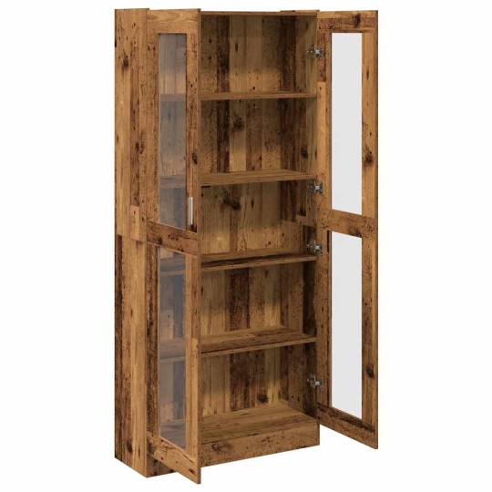 Висок шкаф AVORA, състарено дърво, 82,5 x 30,5 x 185 см