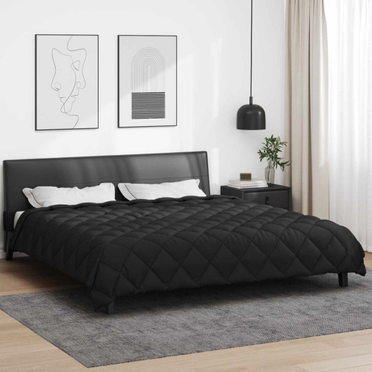 Зимна олекотена завивка Color Arctic с полиестерен пълнеж, 450 г/м², черна