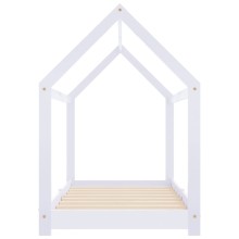 Бебешко Монтесори легло къщичка, бяло, бор масив, 70x140 см
