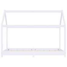 Бебешко Монтесори легло къщичка, бяло, бор масив, 70x140 см