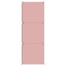 Детски модулен органайзер с 6 отделения, розов, 74 x 36,5 x 108 см
