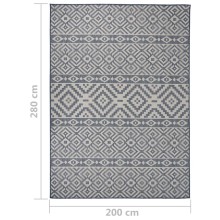 Градински плоскотъкан килим Tribal, сини шевици