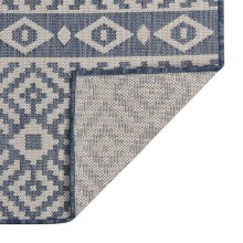 Градински плоскотъкан килим Tribal, сини шевици