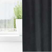 Кадифени завеси в цвят антрацит с метални халки, 2 бр., 140 x 245 см
