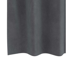 Кадифени завеси в цвят сив с метални халки, 2 бр., 140 x 260 см