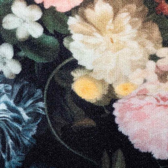 Килим за кухня Floral Print, черен 150 x 45 см Кадифе