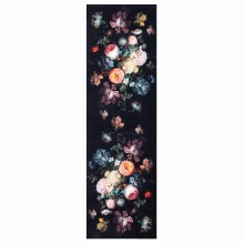 Килим за кухня Floral Print, черен 150 x 45 см Кадифе