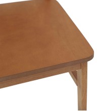 Комплект от 2 трапезни стола в стил Modern Traditional от масивно каучуково дърво в натурален цвят и кремава облегалка