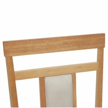 Комплект от 2 трапезни стола в стил Modern Traditional от масивно каучуково дърво в натурален цвят и кремава облегалка