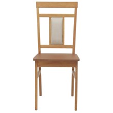 Комплект от 2 трапезни стола в стил Modern Traditional от масивно каучуково дърво в натурален цвят и кремава облегалка