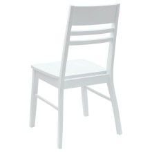 Комплект от 2 трапезни стола в стил Transitional Classic от масивно каучуково дърво в изцяло бял цвят
